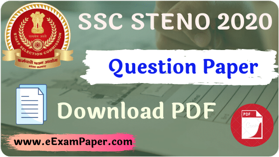 ssc-stenographer-question-paper-2020-in-hindi-english, SSC Stenographer Previous Question Papers, SSC Stenographer Previous Year Paper PDF