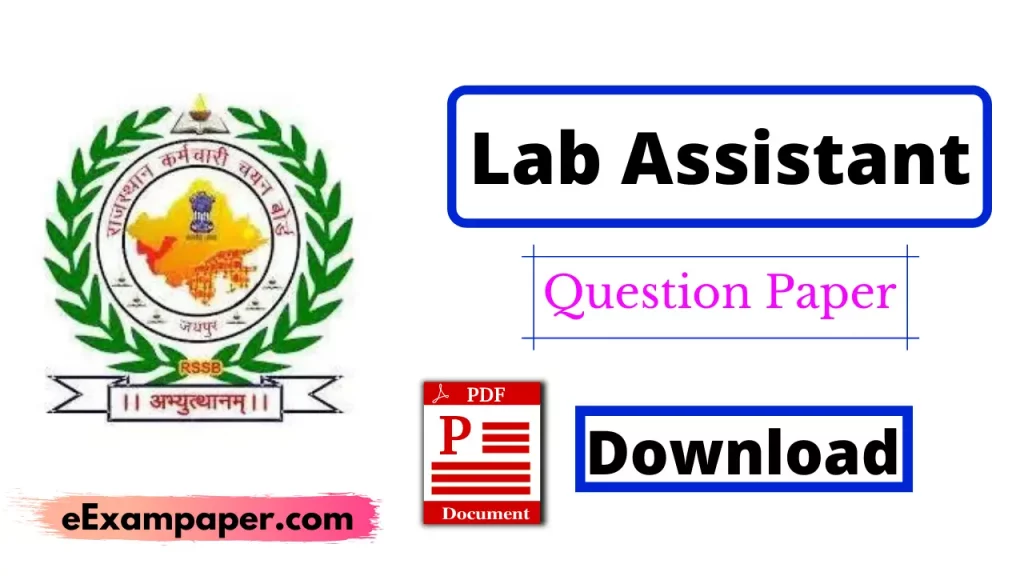 RSMSSB Lab Assistant Previous Year Question Paper in Hindi